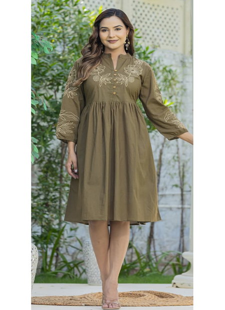 Naisha K 245 Stylish Cotton Embroidered Frock Wholesale Market In Surat